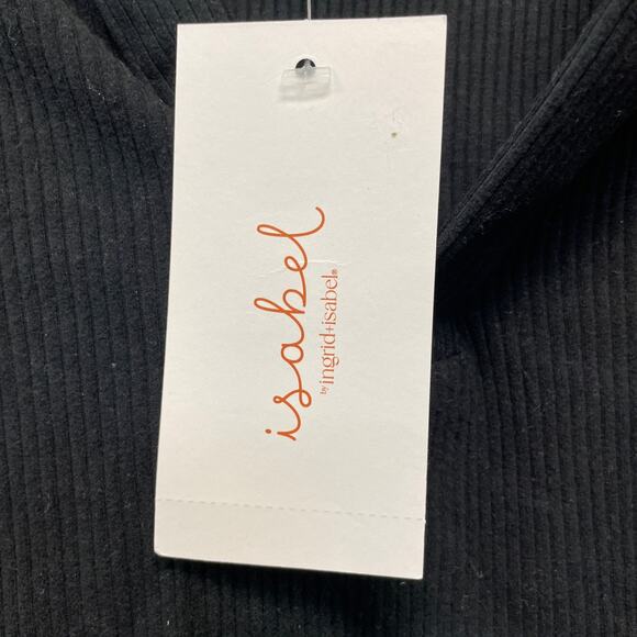 Isabel By Ingrid & Isabel Women's Ribbed Henley Maternity Top Black Size Small - Picture 4 of 5
